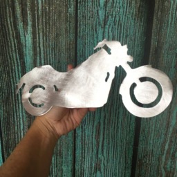 Motorcyle, Christmas Tree Topper, Wreath Decoration, Holiday Wall Hanging Or Yard Art, Metal, Cruiser, Cycle - thumbnail 4