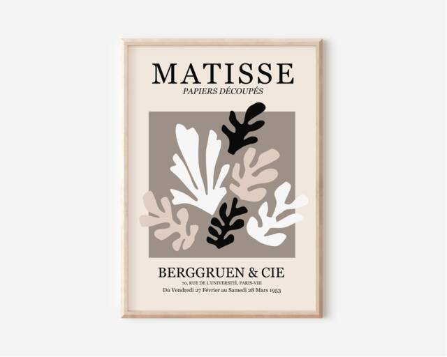 Matisse Berggruen & Cie Print - Inspired, The Cut Outs, Modern Wall Art, Beige Neutral, Henri Exhibition Stylish Home - image 1
