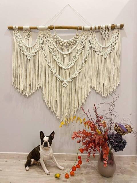 Extra Large Macrame Wall Hanging, Huge Over Crib Art, Decor, Bedroom Bohemian Home Decor, Housewarming Gift - image 1