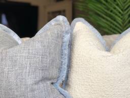 Warwick - New England Cape Cod Blue Cushion Cover Luxury Fringed Pillow Covers Costal, Beach House Decor - thumbnail 1