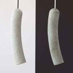 Handmade Curved Concrete Pendant Light Modern Cylinder Chandelier - thumbnail 2