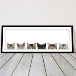 Cute Kittens Peeking Panoramic Canvas - Adorable Cat Trio Wall Art - thumbnail 3