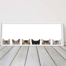 Cute Kittens Peeking Panoramic Canvas - Adorable Cat Trio Wall Art - thumbnail 2