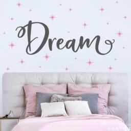 Dream Decal With Sparkles - Bedroom Wall Decor Girl Art - thumbnail 1