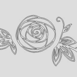 Rose Flower Wall Decal Wooden Sign, Decorative Motif - thumbnail 2