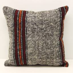 Handmade Kilim Pillow Cover - 16x16 Inch - Boho Retro Home Decor - thumbnail 1