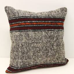 Handmade Kilim Pillow Cover - 16x16 Inch - Boho Retro Home Decor - thumbnail 2