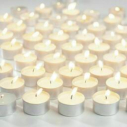 Unscented Tea Light Candles, Set Of 20-600, Long Burning, White Wax, Party Decoration, Wedding Home Fragrance, Indoor Decor - thumbnail 1