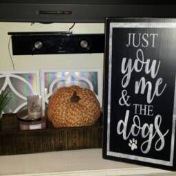 Just You Me & The Dogs Distressed Wood Sign Dog Lover Decor Rustic Primitive Wall Hanging Farmhouse Pet Gift Love - thumbnail 3