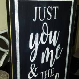 Just You Me & The Dogs Distressed Wood Sign Dog Lover Decor Rustic Primitive Wall Hanging Farmhouse Pet Gift Love - thumbnail 2