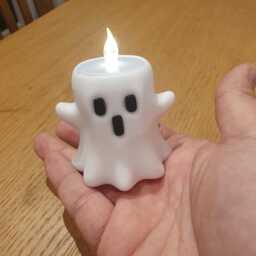 Floating Flame Ghost Tealight Holder - Whimsical 3D Printed Decor - thumbnail 3