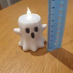 Floating Flame Ghost Tealight Holder - Whimsical 3D Printed Decor - thumbnail 4