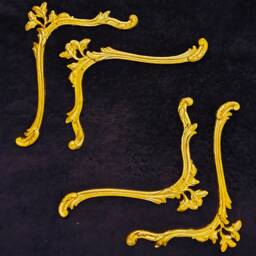 4 Gilt Gold Or White French Style Decorative Wall Furniture Moulding Pediment Frame Plastic Decoration - thumbnail 3