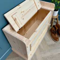 Solid Wood 3Ft/915mm Wide Storage Bench - Hallway Shoe Bench, Window Seat - thumbnail 3