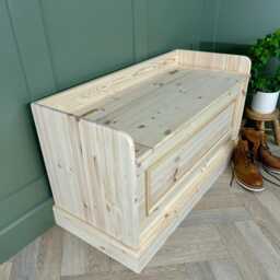 Solid Wood 3Ft/915mm Wide Storage Bench - Hallway Shoe Bench, Window Seat - thumbnail 4