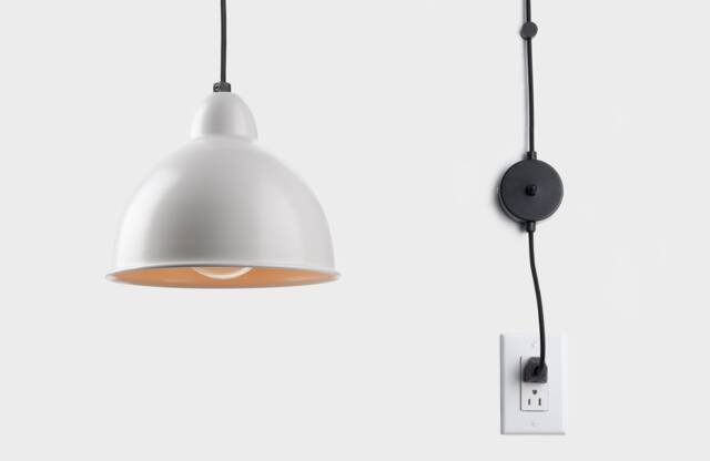 Joel Minimalist Plug-In Pendant Lamp Shade With On/Off Switch White - image 1