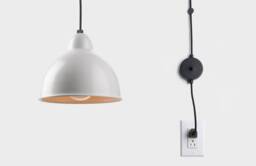 Joel Minimalist Plug-In Pendant Lamp Shade With On/Off Switch White