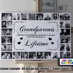 Grandparents Personalised Family Framed Photo Picture Collage Canvas Print Handmade Nan Grandad Grandma Nana Birthday Christmas Gift - thumbnail 2