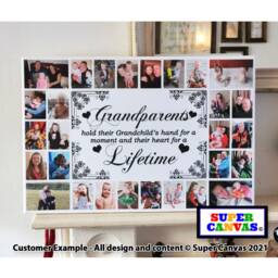Grandparents Personalised Family Framed Photo Picture Collage Canvas Print Handmade Nan Grandad Grandma Nana Birthday Christmas Gift - thumbnail 1