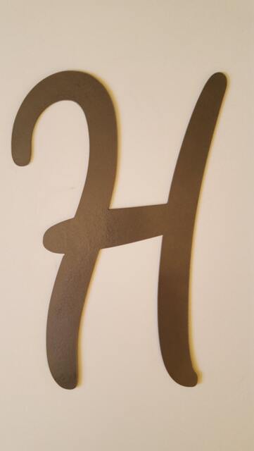 Letter H Metal Wall Home Decor. For Or Office. Great Housewarming, Birthday Christmas Gift H. Industrial - image 1