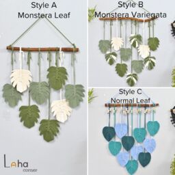 Macrame Leaf Wall Hanging Boho Tropical Home Decor - thumbnail 2