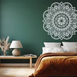 Boho Mandala Wall Decal Yoga Studio & Meditation Room Decor, Sacred Geometry Vinyl Sticker #1 - thumbnail 3