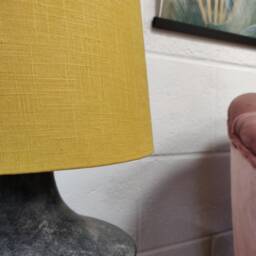 Extra Large Cone Lampshade in Mustard Linen Fabric, Conical Fat Lamp Shade - thumbnail 3