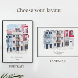 Personalized Watercolor House Portrait New Home Print - Digital File - thumbnail 3