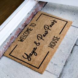 Welcome To Yaya & Pawpaw's House - Custom Rug Grandparents Gift Personalized Family Mat Coir Doormat Housewarming - thumbnail 2