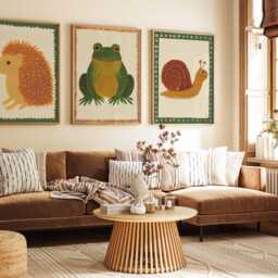 Set Of 3 Animal Nursery Posters, Hedgehog Frog & Snail Wall Art, Woodland Prints, Kids Room Decor, Playroom Art Set, Gift Idea - thumbnail 2