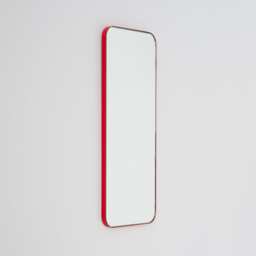 Quadris??? Rectangular Minimalist Mirror With Red Frame - Xl