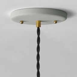 Large Picco - Ceramic Pendant Ceiling Light Handmade Minimalist Pleated Hanging Fixture in Fog Gray - thumbnail 3
