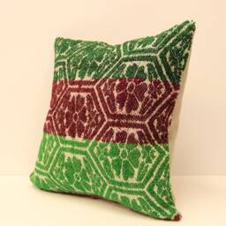 Deco Pillow 16x16 Inch - 40x40 cm Decorative Boho Interior Design Retro Home Decor Ethnic Pillowcover Natural Dyekilim Cushion 4Kf-116 - thumbnail 3