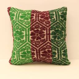Deco Pillow 16x16 Inch - 40x40 cm Decorative Boho Interior Design Retro Home Decor Ethnic Pillowcover Natural Dyekilim Cushion 4Kf-116 - thumbnail 2