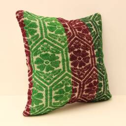 Deco Pillow 16x16 Inch - 40x40 cm Decorative Boho Interior Design Retro Home Decor Ethnic Pillowcover Natural Dyekilim Cushion 4Kf-116 - thumbnail 1