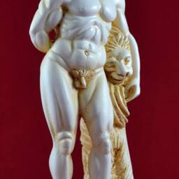Hercules & Nemean Lion Statue Cast Marble Sculpture - 9 Inch - thumbnail 2