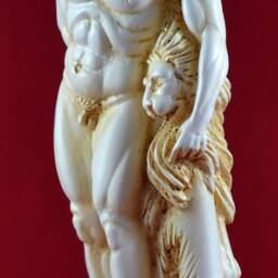 Hercules & Nemean Lion Statue Cast Marble Sculpture - 9 Inch - thumbnail 3