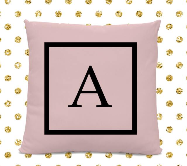 Initial Pillow - Letter With A Monogrammed Custom Throw Pink
