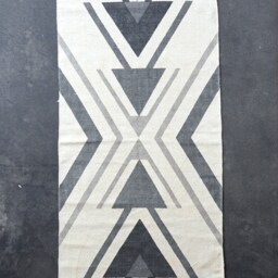 Expansion Rug. Organic Cotton Woven, Block Printed Yoga Rug 6' X 2' - thumbnail 3
