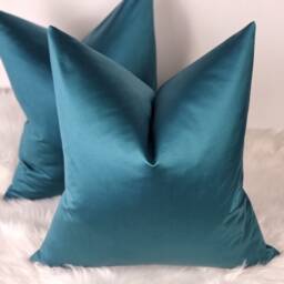 Elegance in Azure/Teal /Turquoise Luxury Satin Cushion Cover Designers Guild Fabric, Modern Sofa Bed Pillow - thumbnail 2