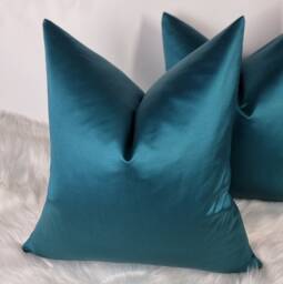 Elegance in Azure/Teal /Turquoise Luxury Satin Cushion Cover Designers Guild Fabric, Modern Sofa Bed Pillow - thumbnail 1