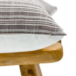 Light Brown & Cream Striped Woven Pillow Cover, Neutral Pillow, Hmong White Brown Farmhouse Pillow Cover - thumbnail 3
