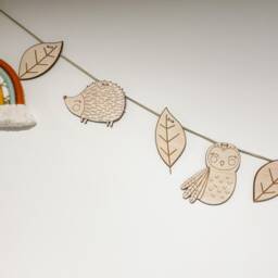 Woodland Animal Garland Laser Cut Birch Nursery Decor - thumbnail 3