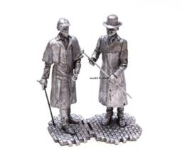 Tin 54mm Sherlock Holmes & Dr. Watson. Sir. Arthur Conan Doyle Stories 132 Scale Metal Figurine - thumbnail 1