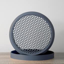 "Gatsby Planter With Drainage & Saucer in Stone Blue, Art Deco 3D-Printed Plant Pot, Small To Large Sizes 4"" 5"" 6"" 7"" 8" - thumbnail 3