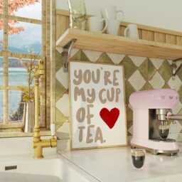 You're My Cup Of Tea Print, My Cup Tea Quote, Gifts For Lovers, Kitchen Prints About Tea, Poster, Coffee & Gift - thumbnail 2
