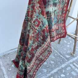 Handcrafted Reversible Cotton Kantha Quilt - Handmade Boho Bedspread With Traditional Indian Stitch Work - thumbnail 2