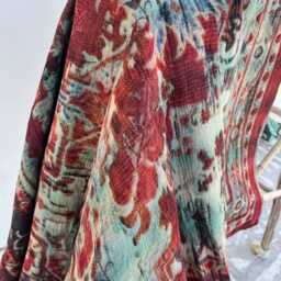 Handcrafted Reversible Cotton Kantha Quilt - Handmade Boho Bedspread With Traditional Indian Stitch Work - thumbnail 3