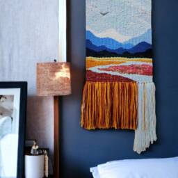 Handmade Tapestry - Woven Wall Hanging Wall Decor Weaving Landscape Art Macrame Woven Textile Art - thumbnail 3