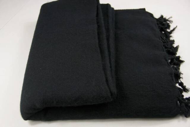Handmade Black Yak Wool Blanket Soft Warm Nepal Shawl Wrap - image 1